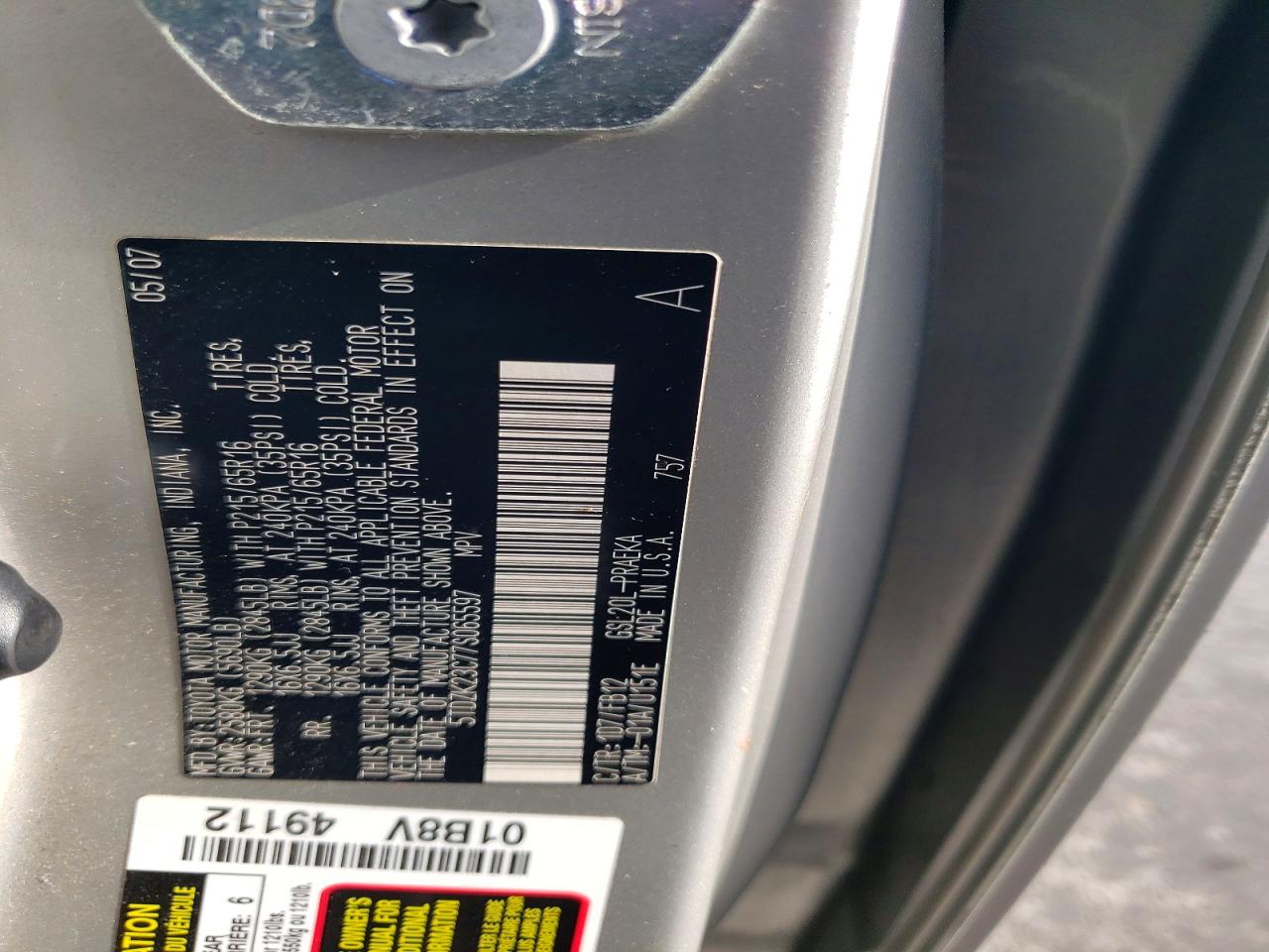 2007 TOYOTA SIENNA CE 8-PASSENGER photo 13