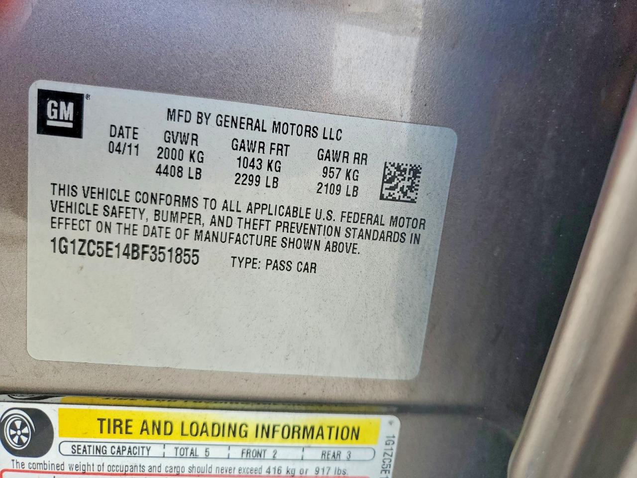2011 CHEVROLET MALIBU 1LT photo 34