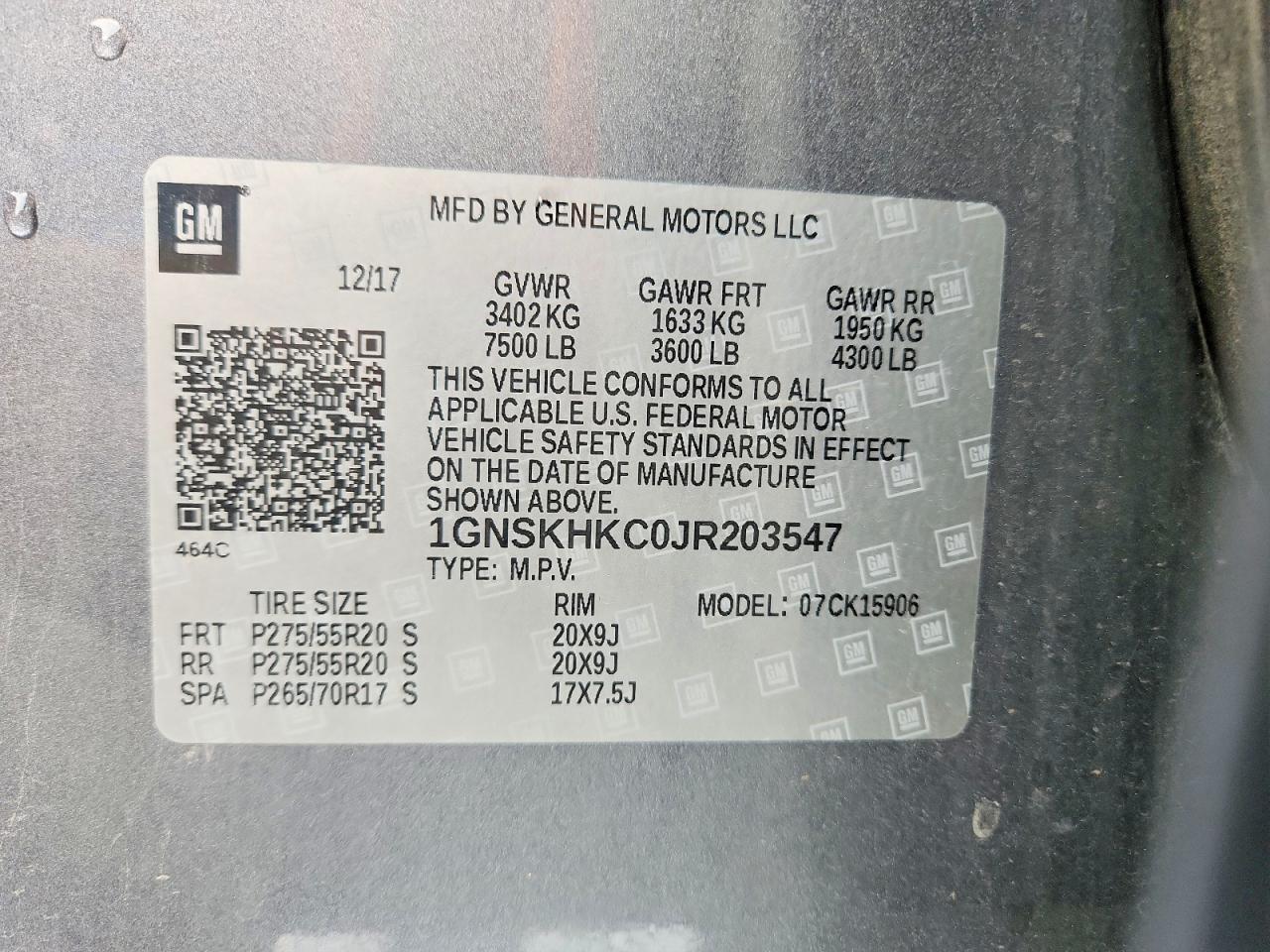 2018 CHEVROLET SUBURBAN K1500 LT photo 25