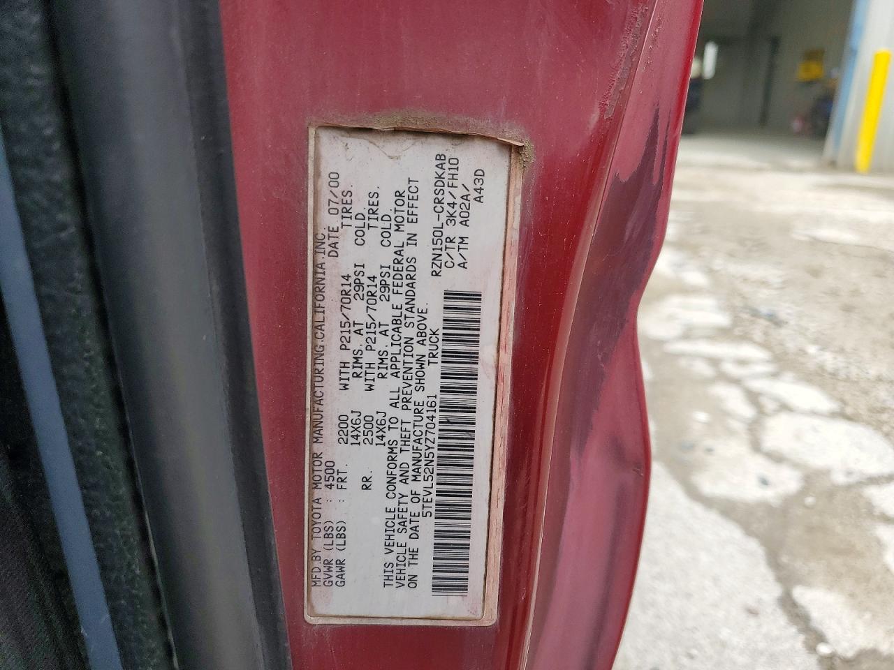 2000 TOYOTA TACOMA XTRACAB photo 23