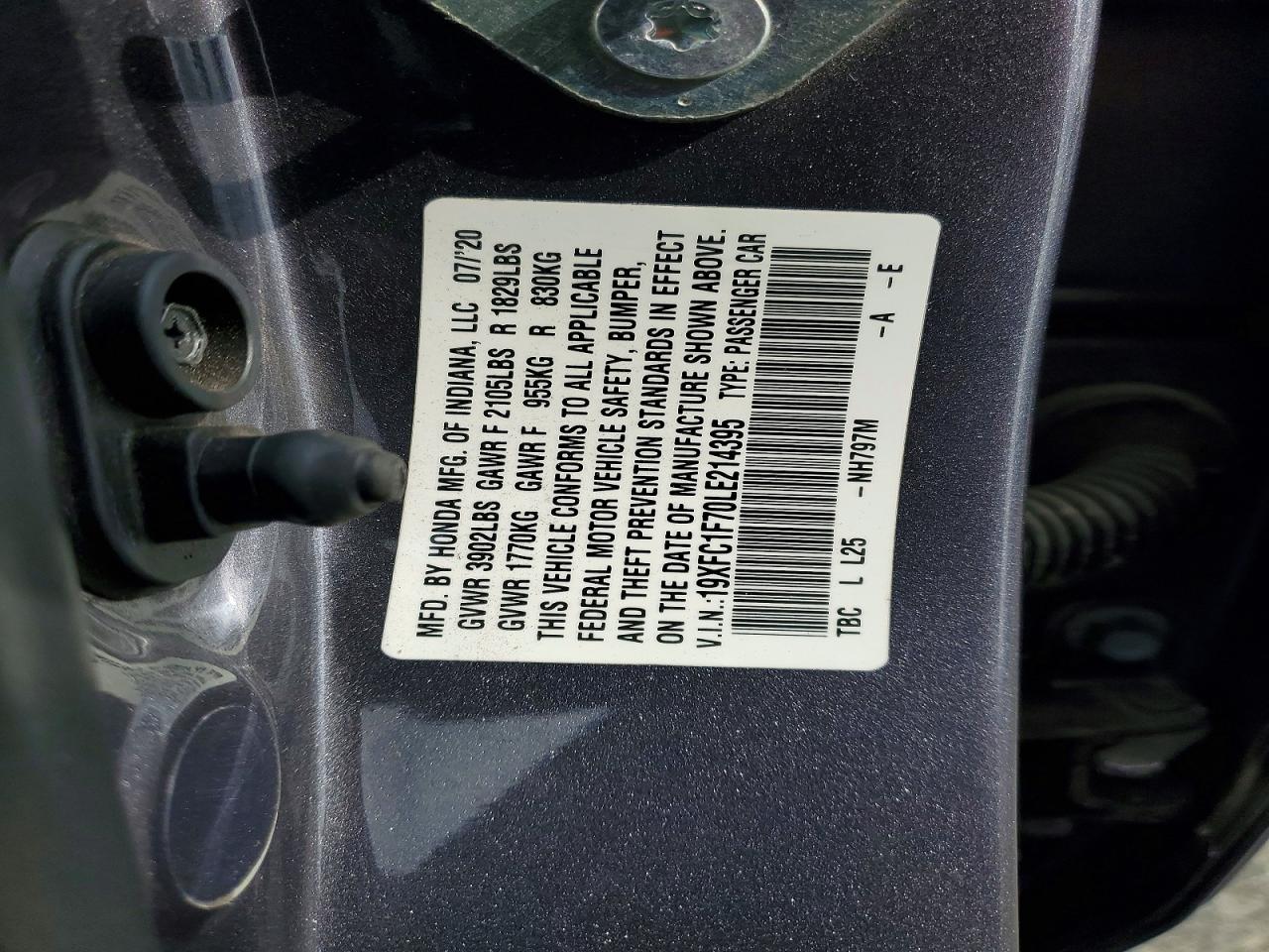 2020 HONDA CIVIC EXL photo 12