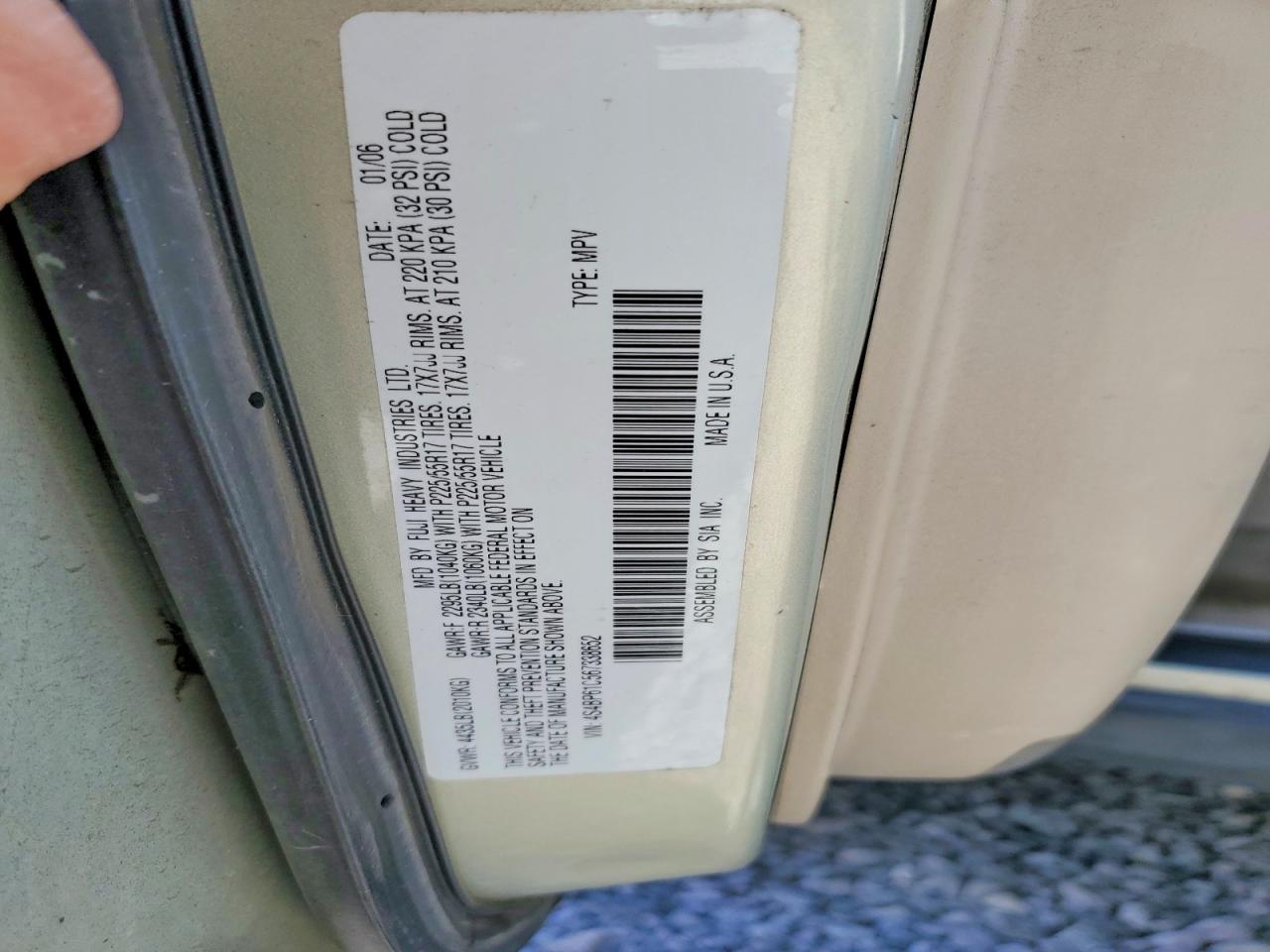 2006 SUBARU LEGACY OUTBACK 2.5I photo 37