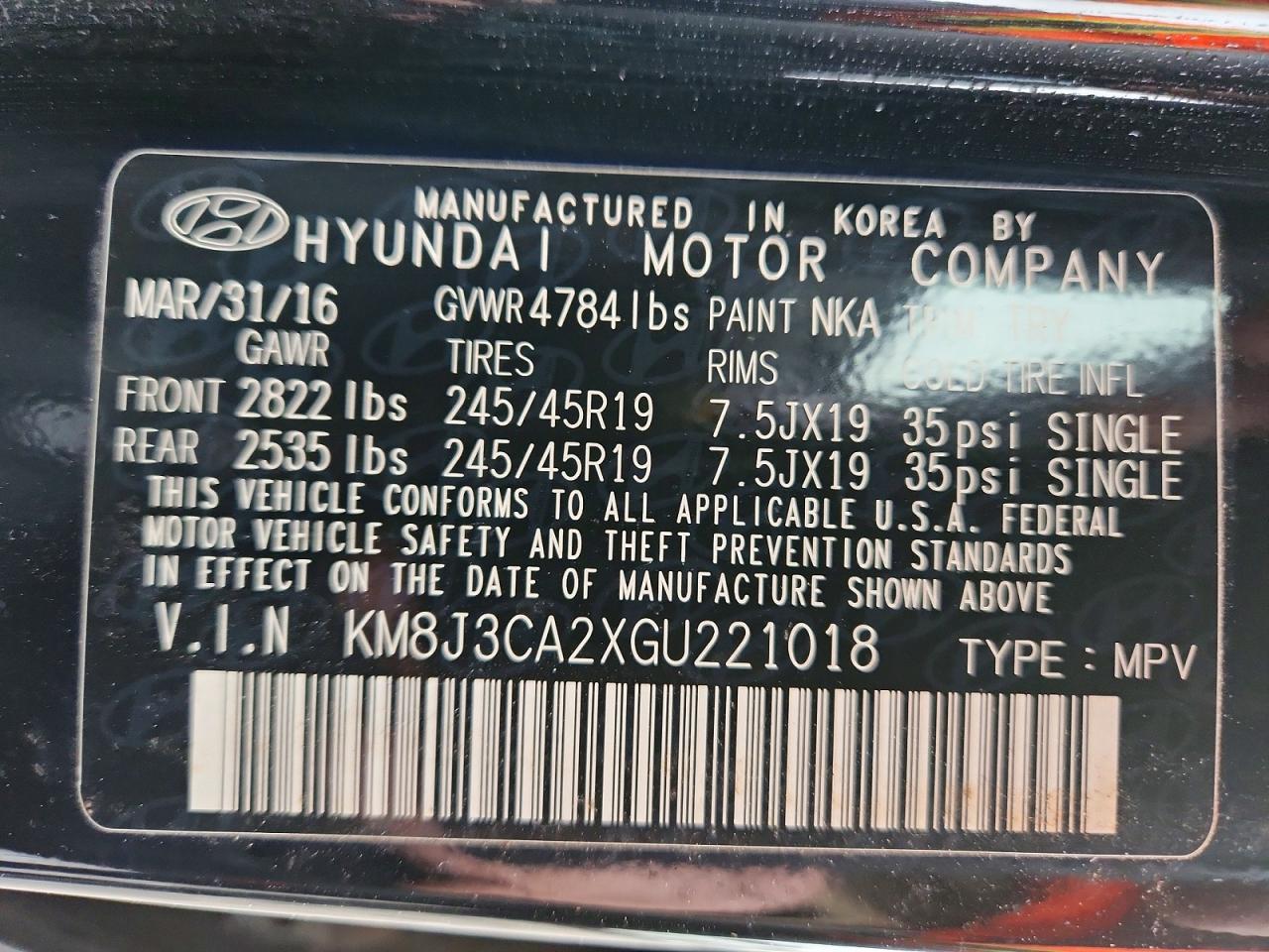 2016 HYUNDAI TUCSON LIMITED photo 25