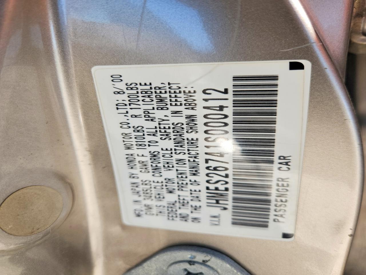 2001 HONDA CIVIC EX photo 23