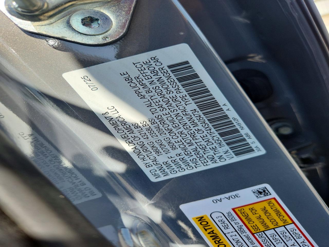 2025 HONDA ACCORD SE photo 23