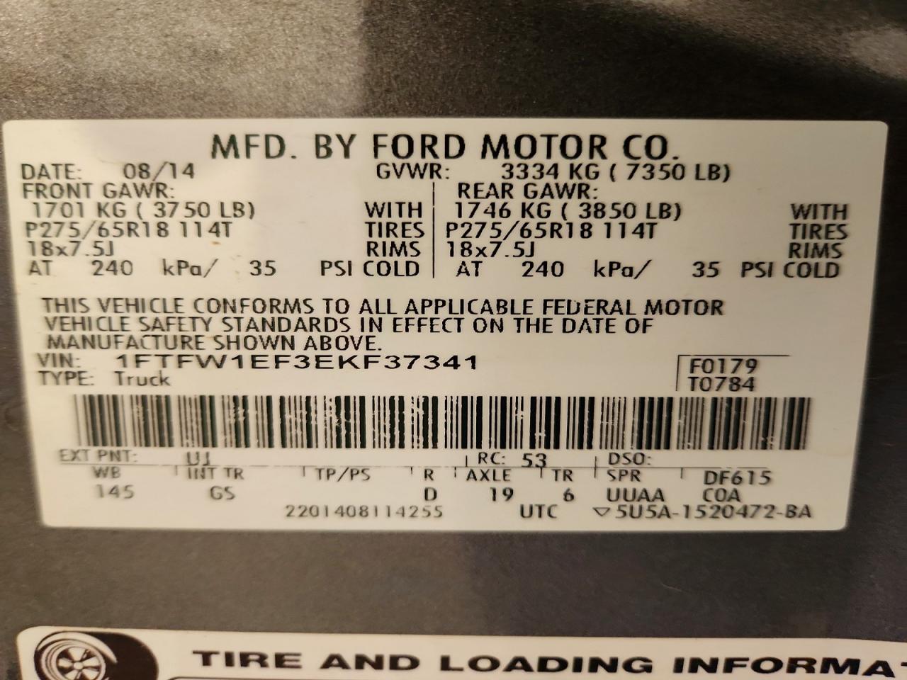 2014 FORD F150 SUPERCREW photo 12