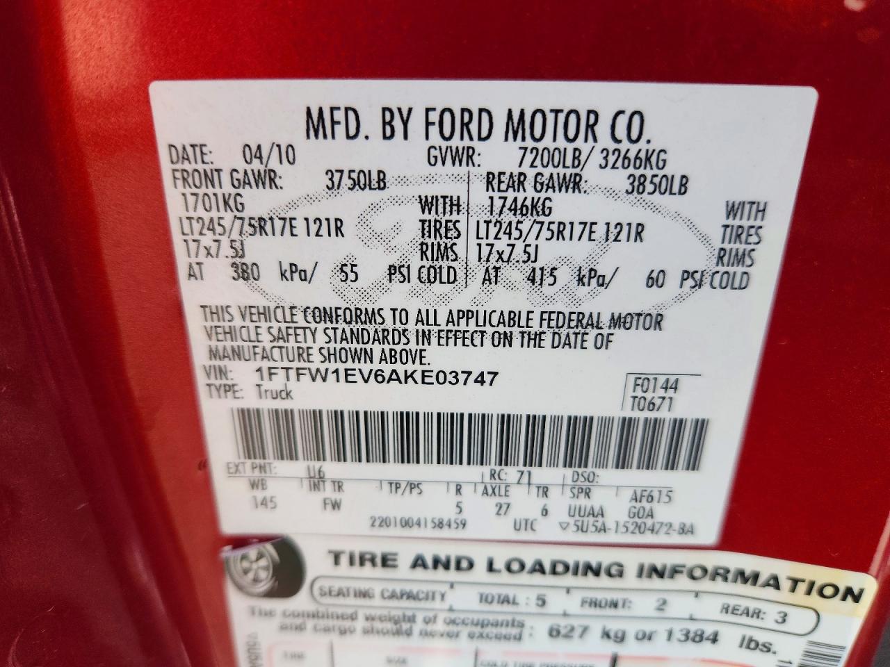 2010 FORD F150 SUPERCREW photo 34