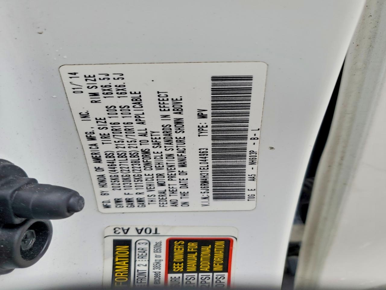 2014 HONDA CR-V LX photo 12