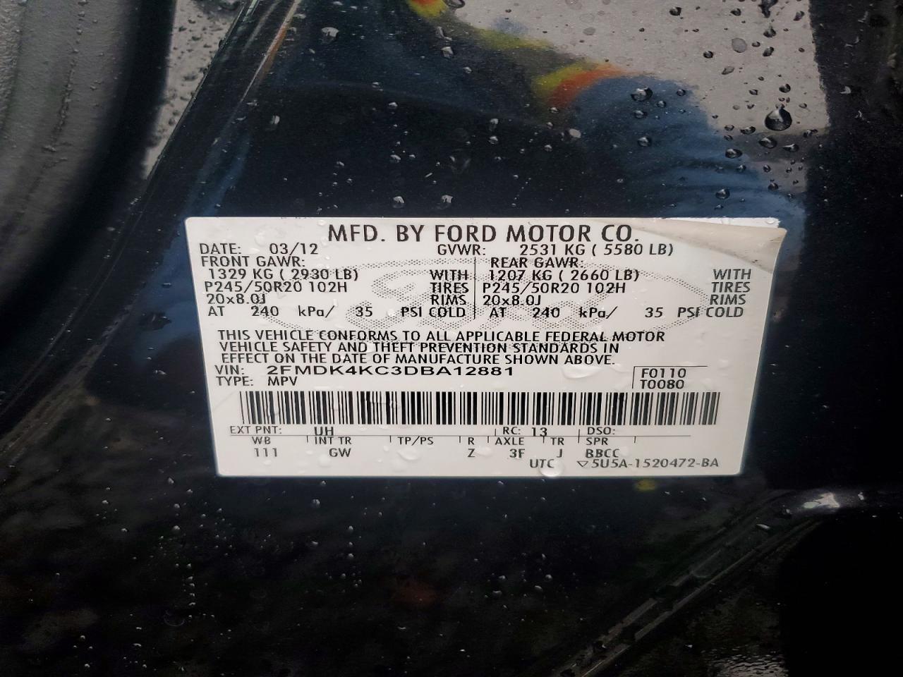 2013 FORD EDGE LIMITED photo 37