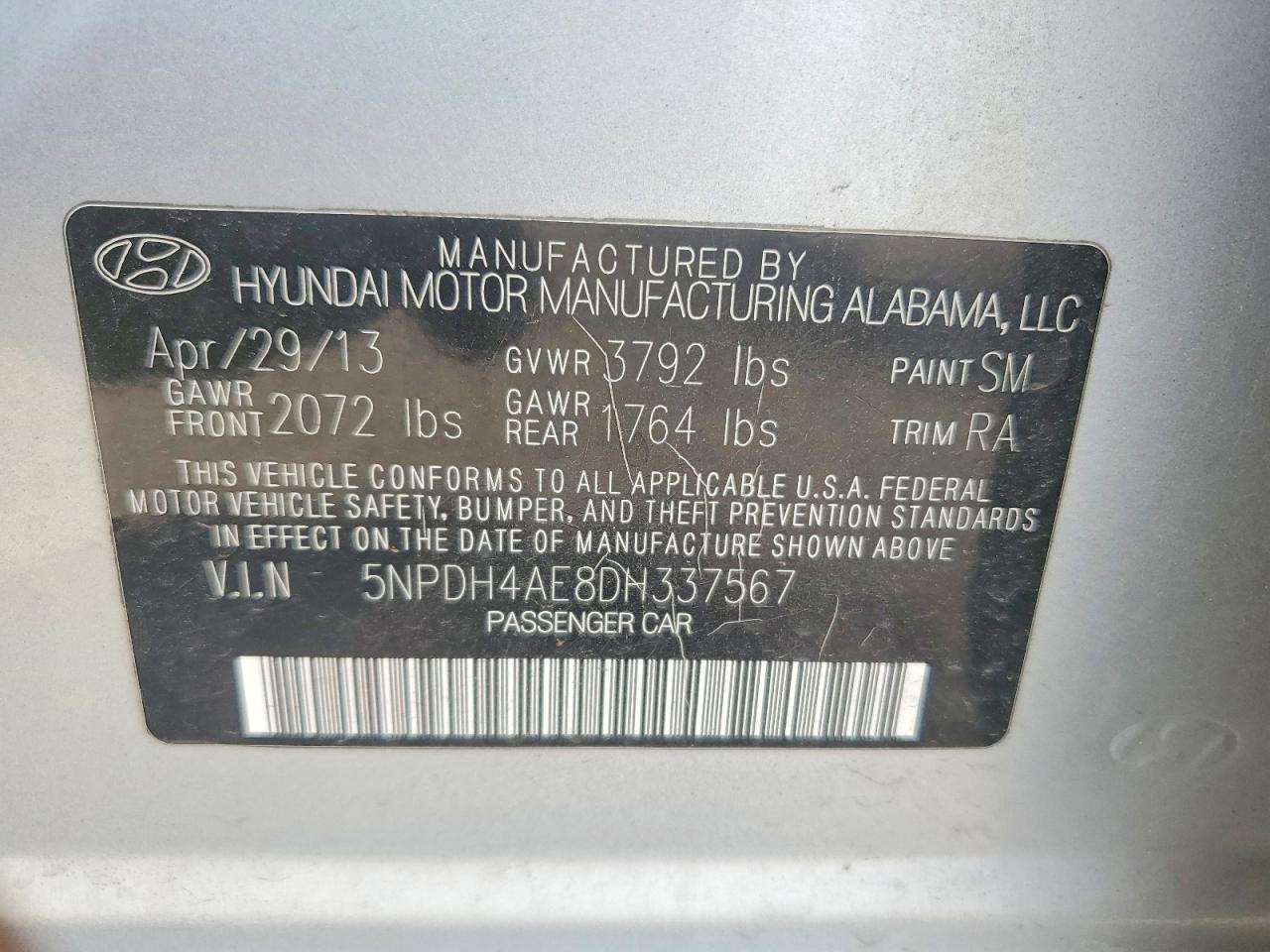 2013 HYUNDAI ELANTRA GLS photo 25