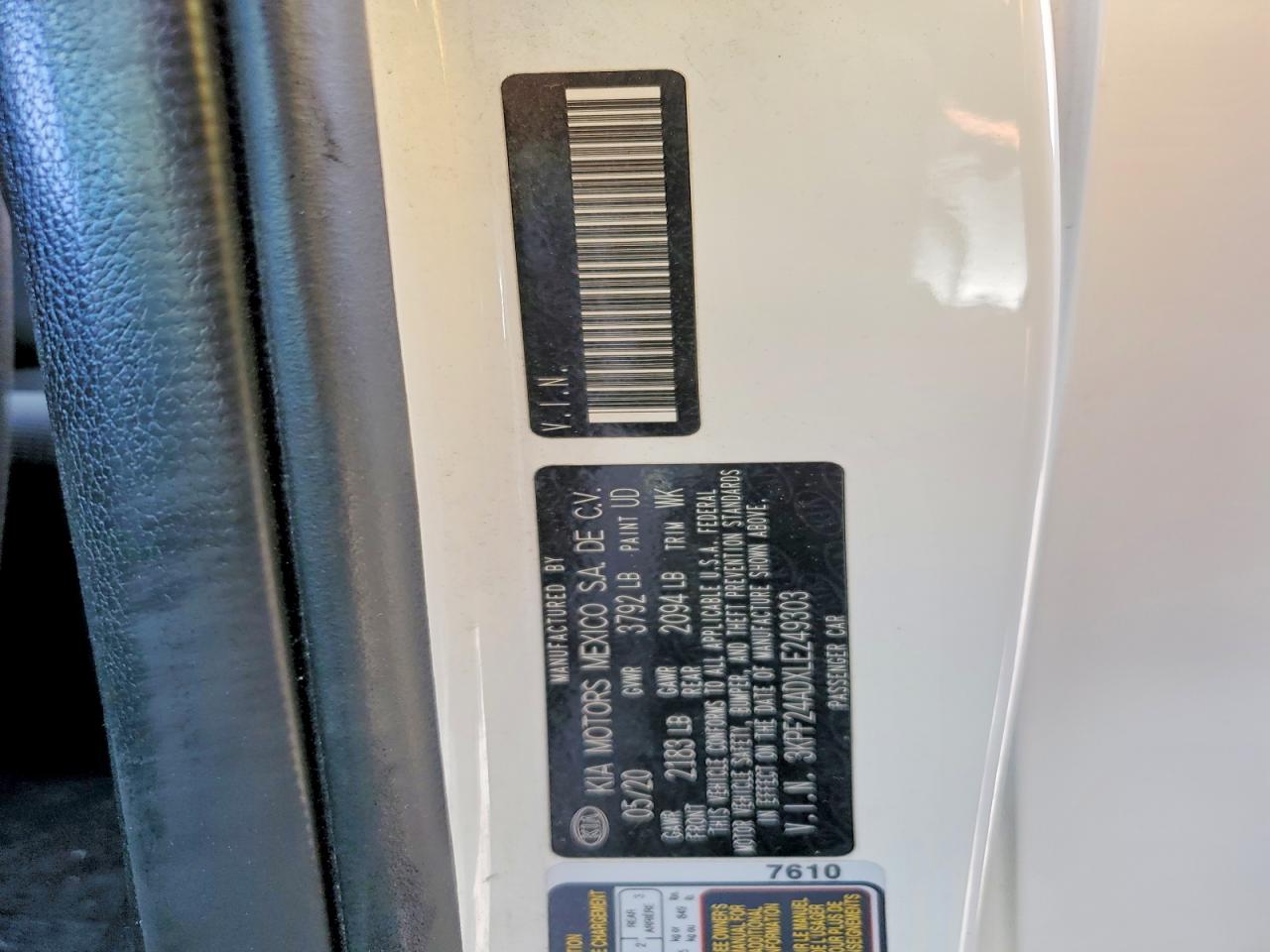 2020 KIA FORTE LXS photo 12