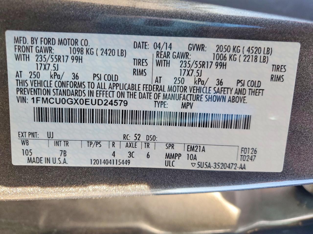2014 FORD ESCAPE SE photo 25
