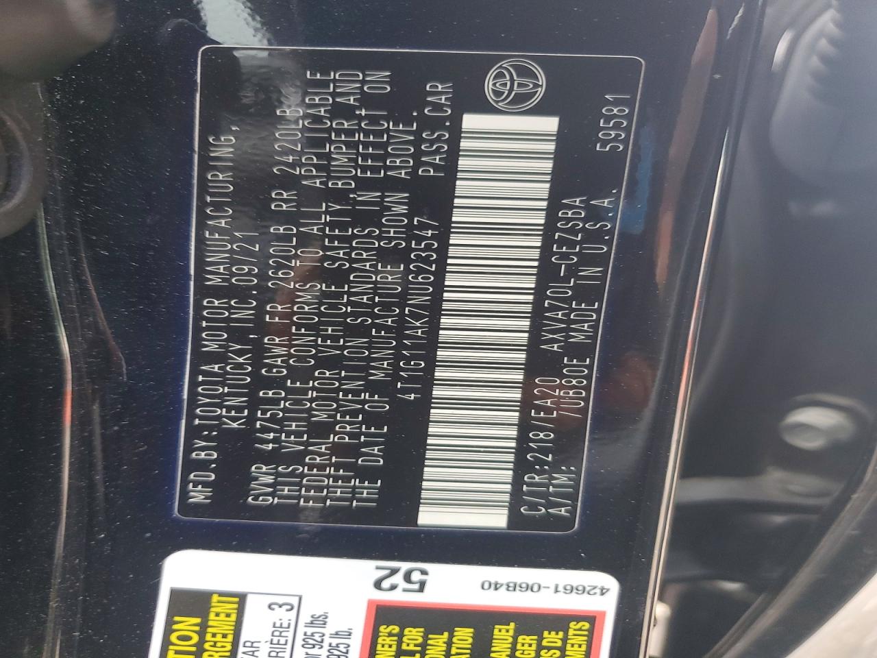 2022 TOYOTA CAMRY SE photo 23