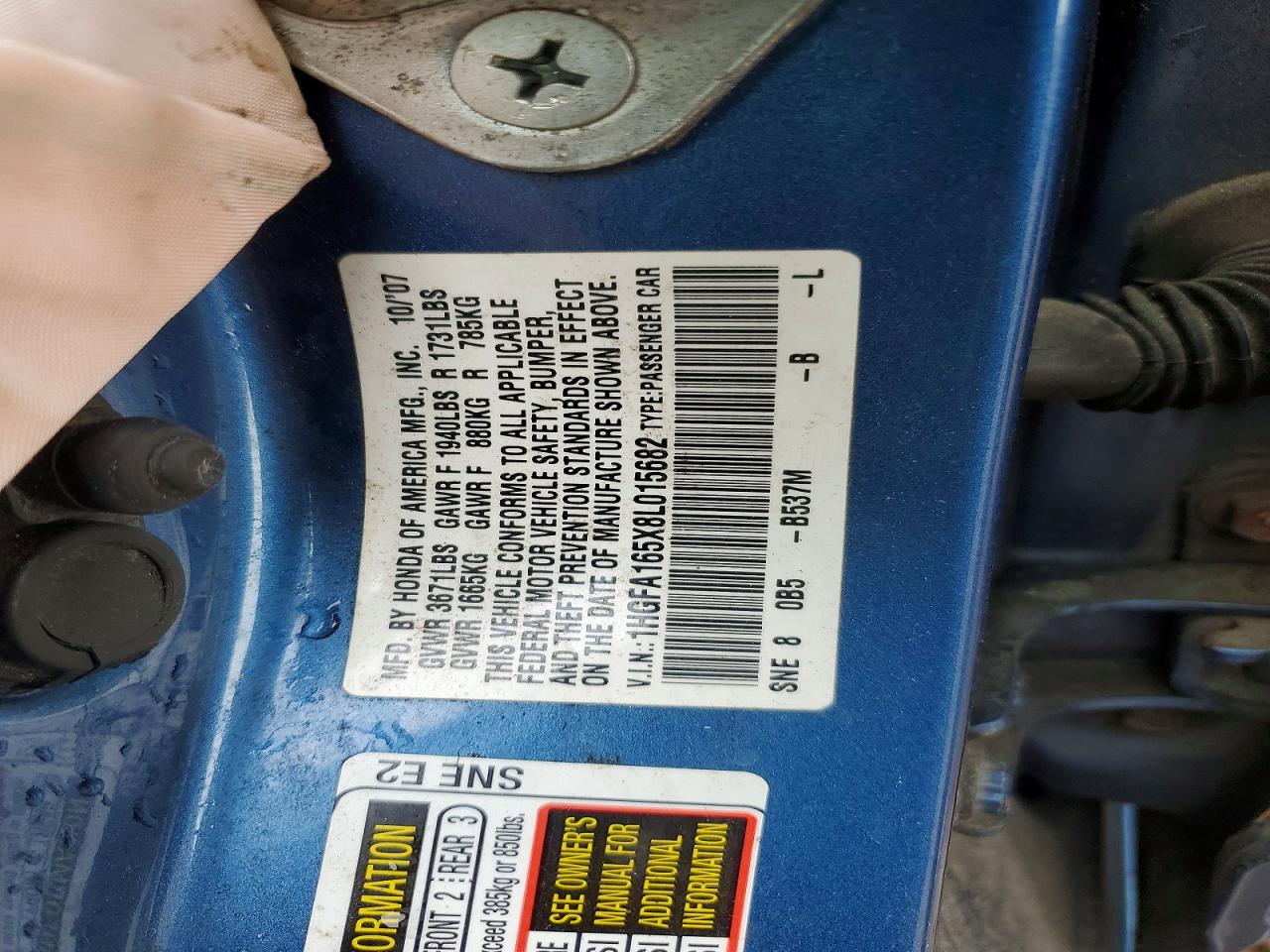 2008 HONDA CIVIC LX photo 12