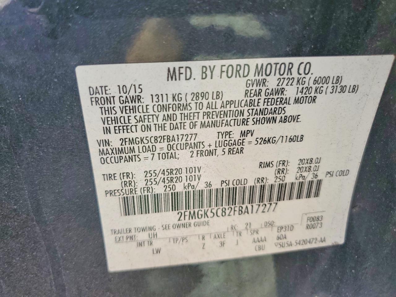 2015 FORD FLEX SEL photo 25