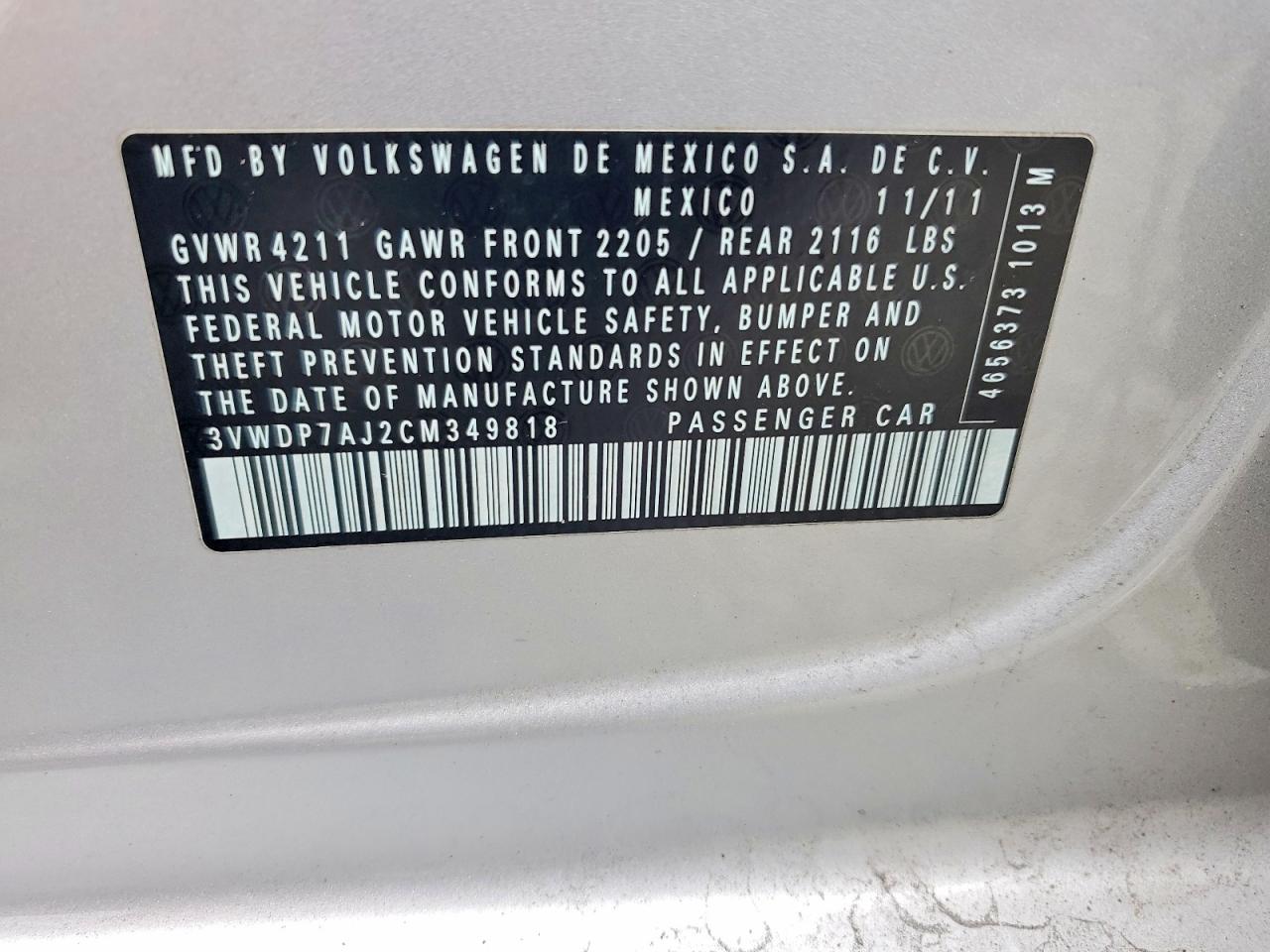 2012 VOLKSWAGEN JETTA SE photo 23