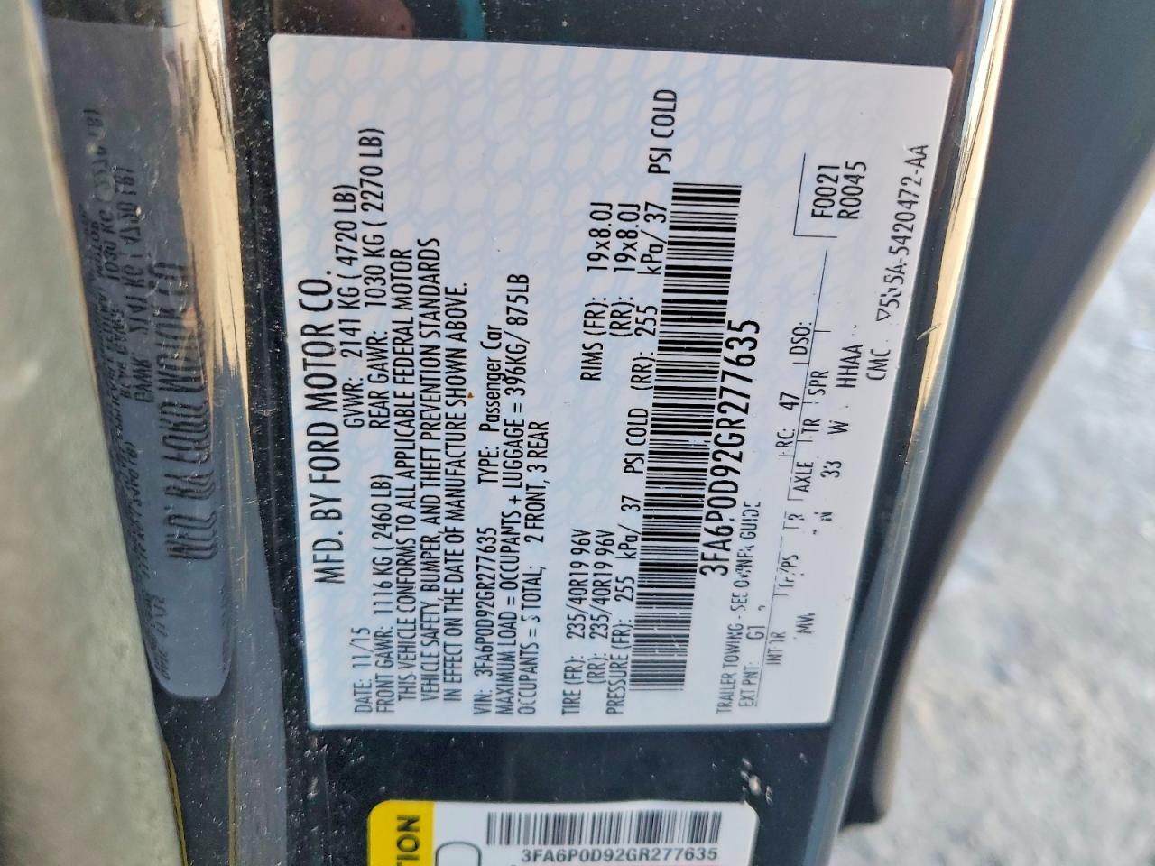 2016 FORD FUSION TITANIUM photo 37