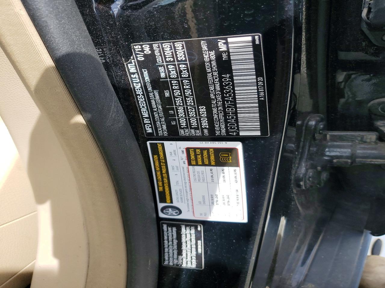 2015 MERCEDES-BENZ ML 350 4MATIC photo 23
