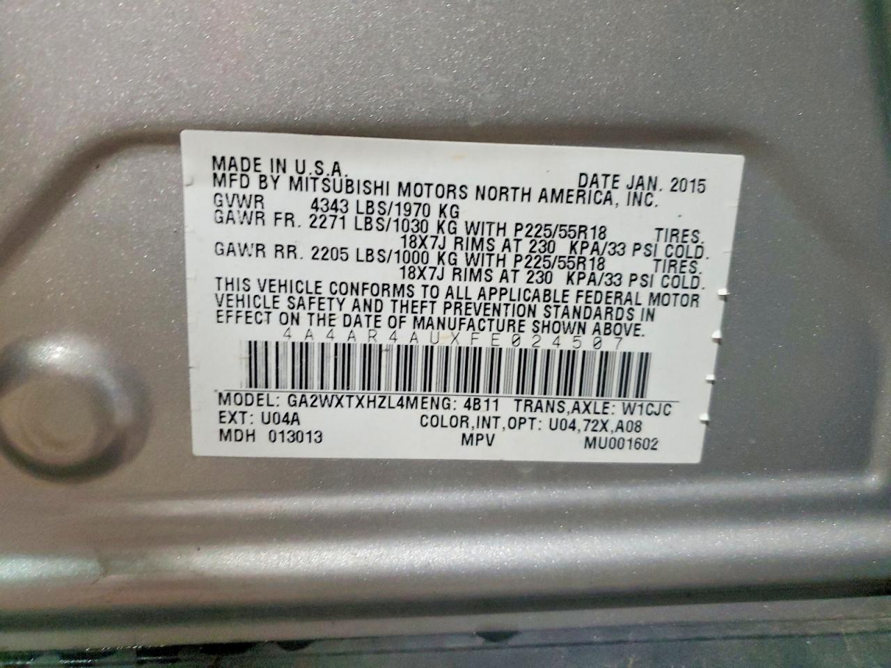 2015 MITSUBISHI OUTLANDER SPORT SE photo 27