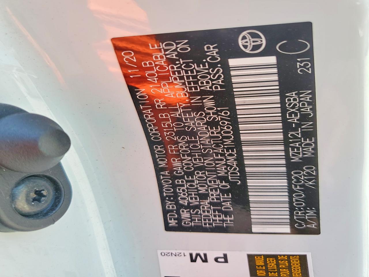 2021 TOYOTA COROLLA SE photo 34