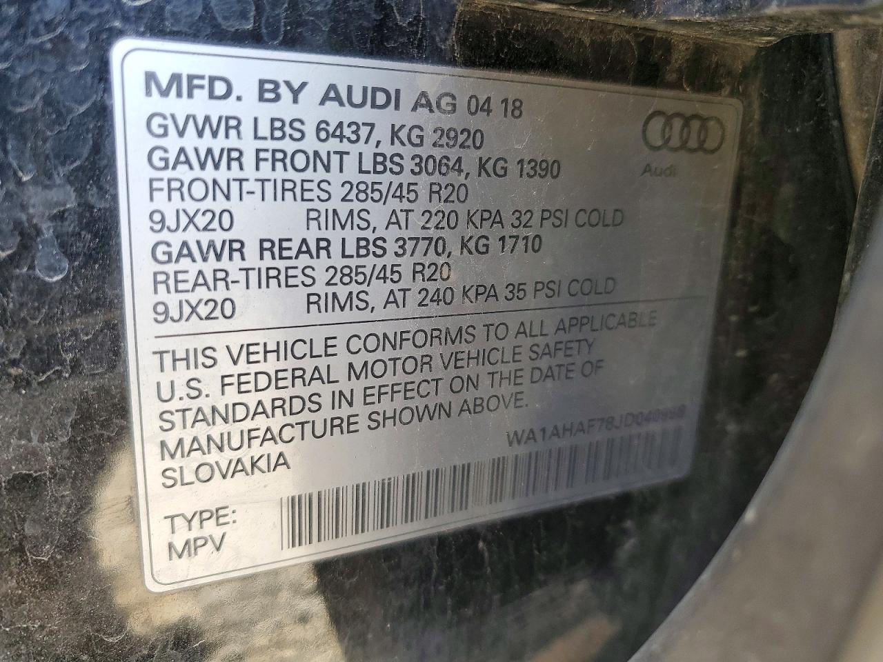2018 AUDI Q7 PREMIUM photo 12