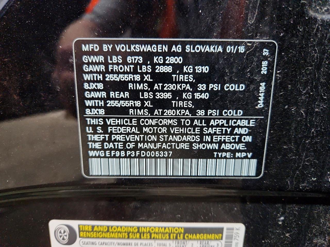 2015 VOLKSWAGEN TOUAREG V6 photo 25