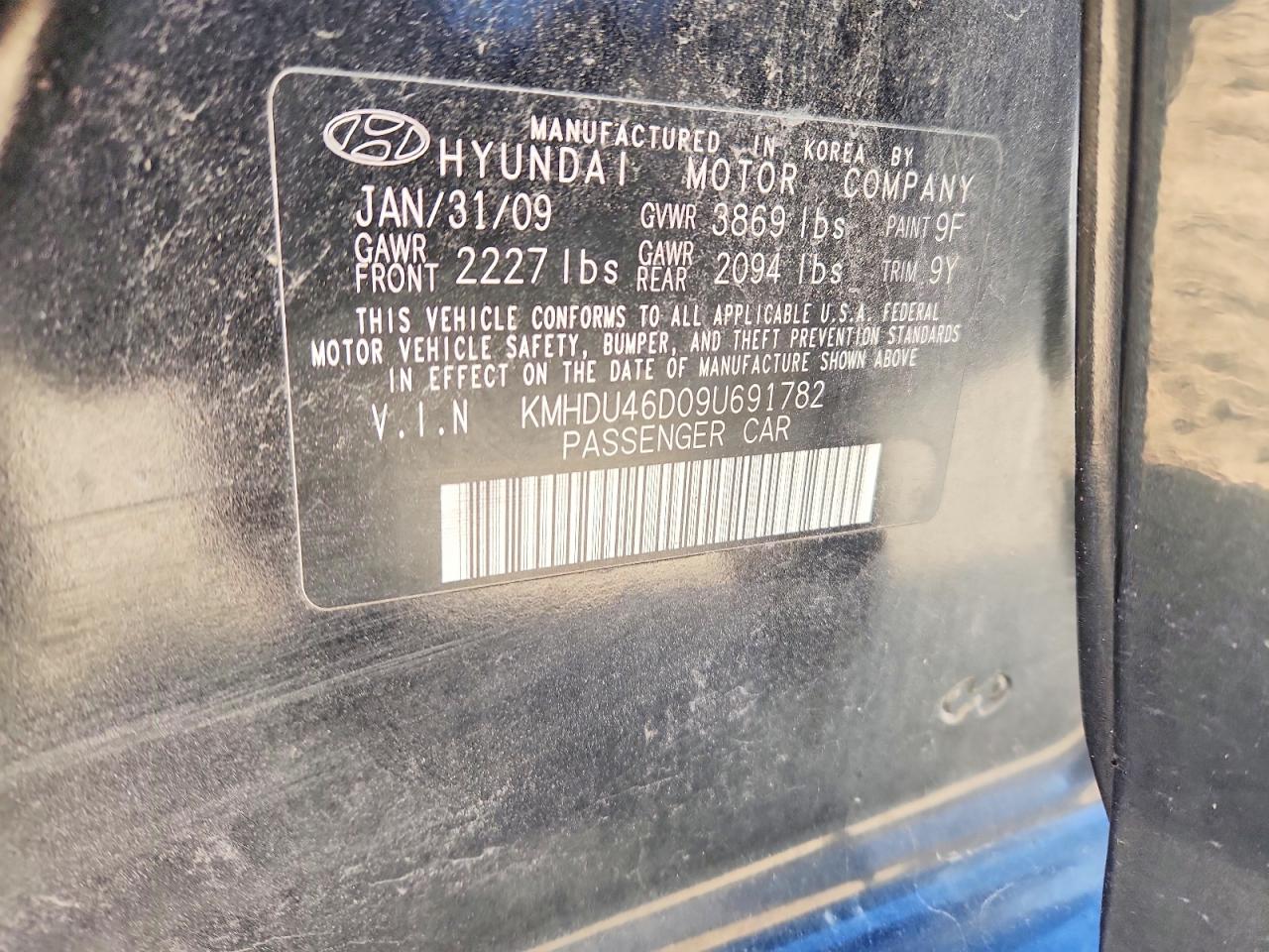 2009 HYUNDAI ELANTRA GLS photo 23