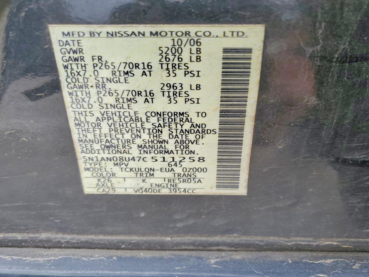 2007 NISSAN XTERRA X photo 37