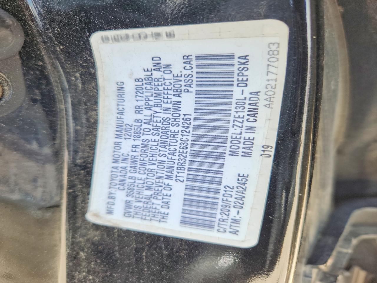 2003 TOYOTA COROLLA S photo 25