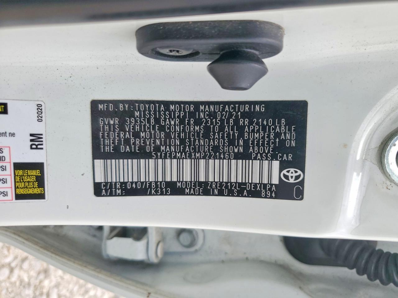 2021 TOYOTA COROLLA LE photo 25