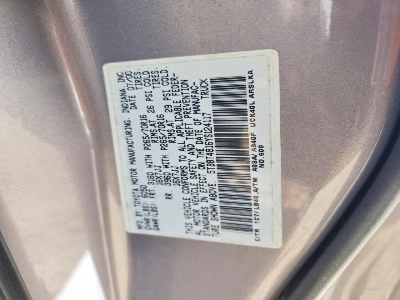 2000 TOYOTA TUNDRA ACCESS CAB LIMITED photo 23