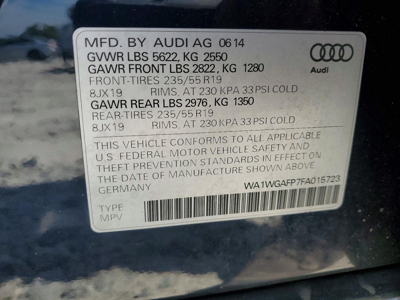 2015 AUDI Q5 PRESTIGE photo 37