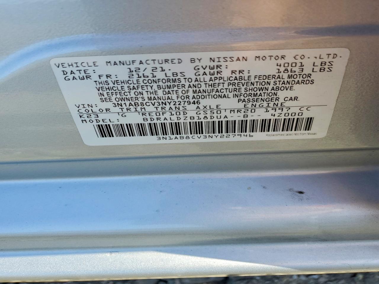 2022 NISSAN SENTRA SV photo 25