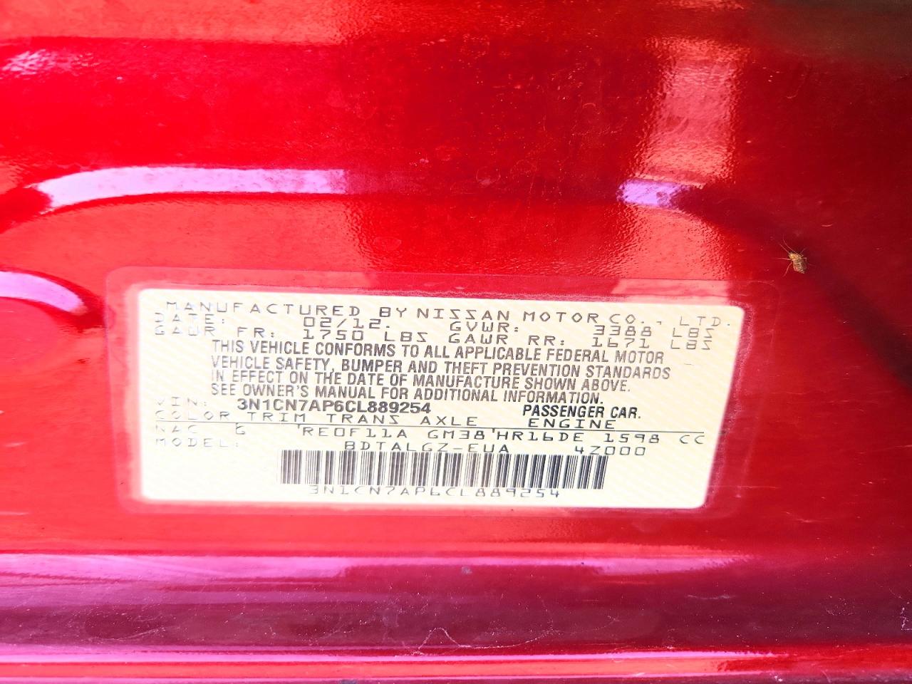 2012 NISSAN VERSA 1.6 S photo 25