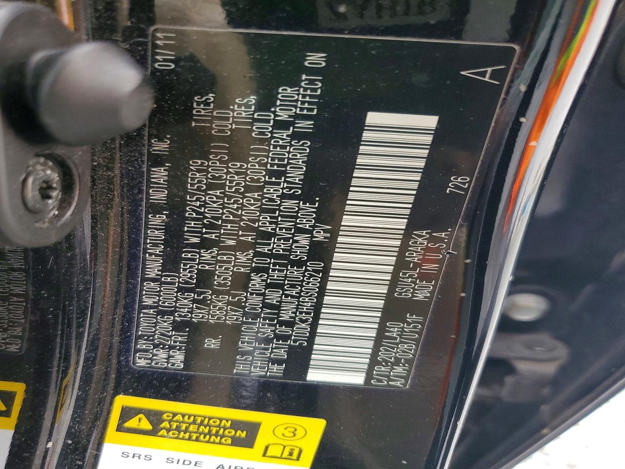 2011 TOYOTA HIGHLANDER LIMITED photo 37