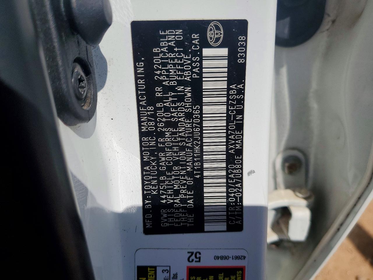 2018 TOYOTA CAMRY SE photo 23