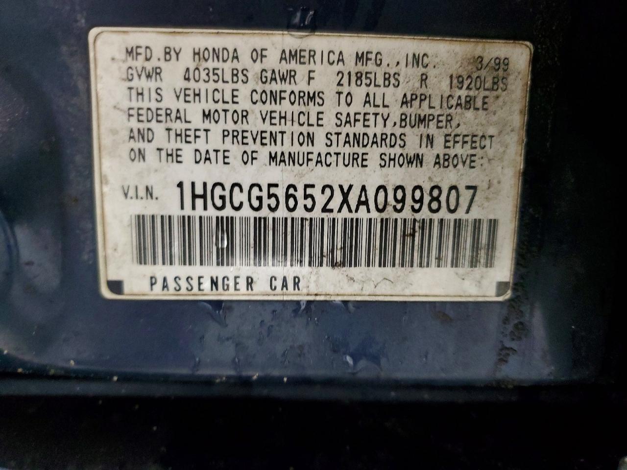 1999 HONDA ACCORD EX photo 23