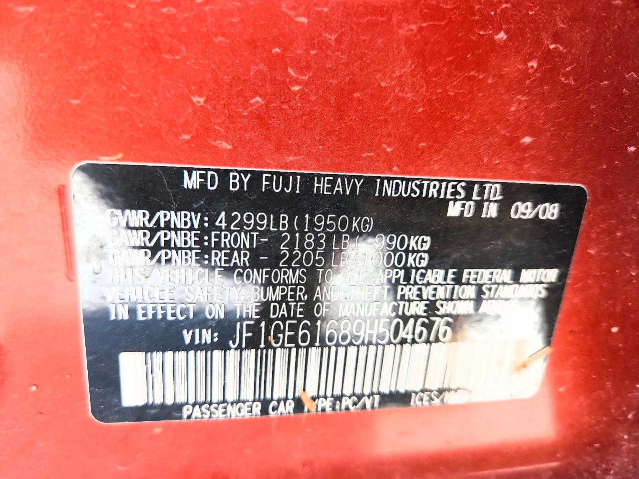 2009 SUBARU IMPREZA 2.5I photo 23