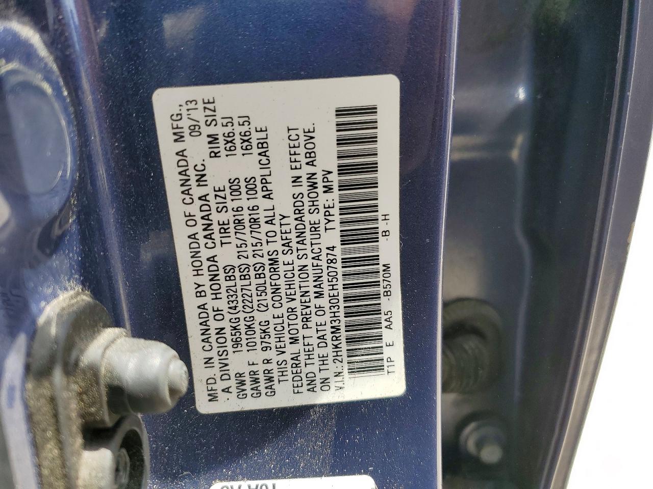 2014 HONDA CR-V LX photo 25