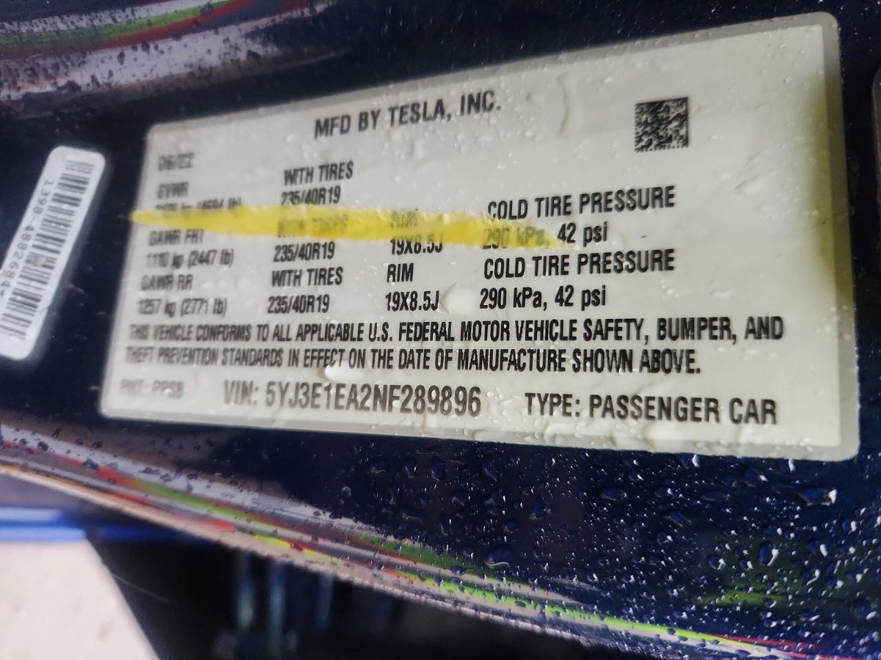 2022 TESLA MODEL 3 photo 23