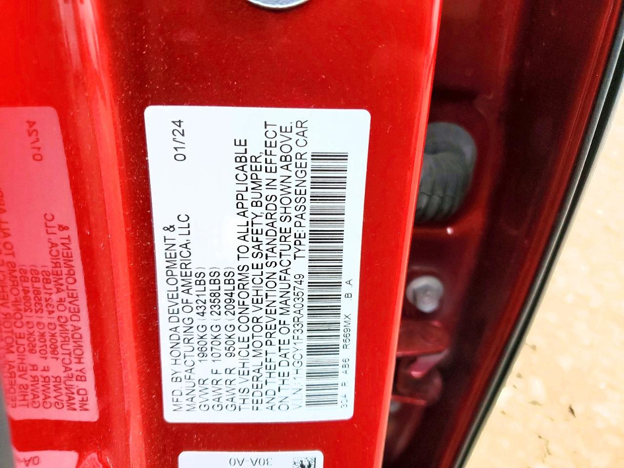 2024 HONDA ACCORD EX photo 23