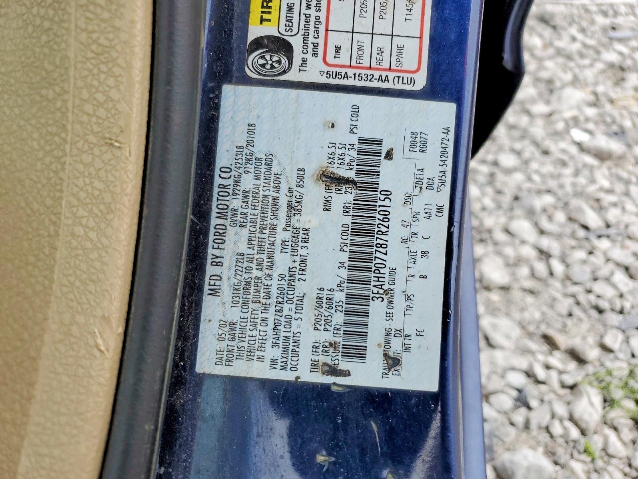 2007 FORD FUSION SE photo 23