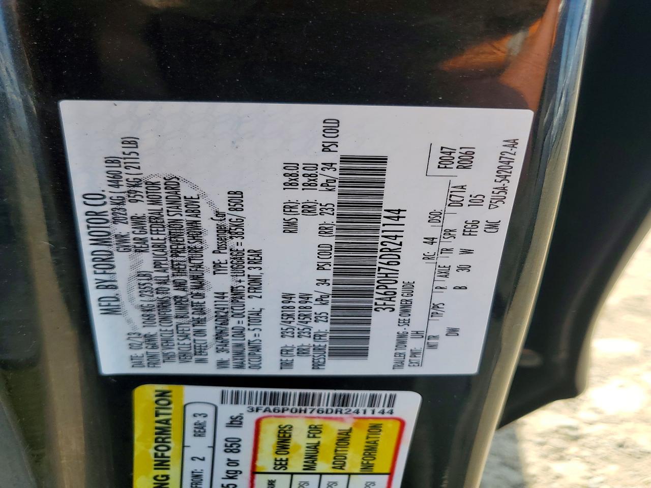 2013 FORD FUSION SE photo 23