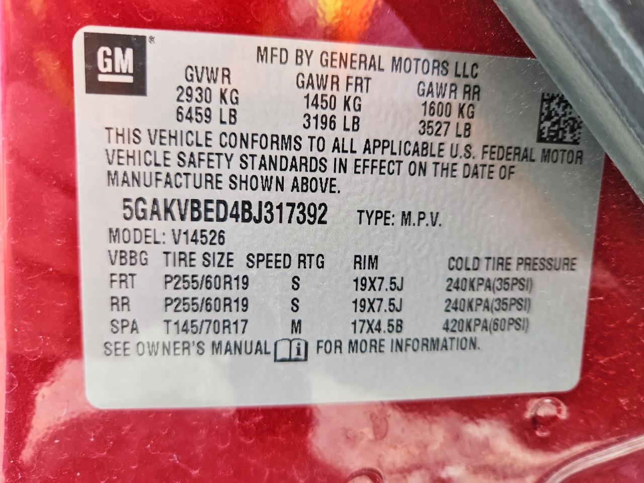2011 BUICK ENCLAVE CXL photo 37