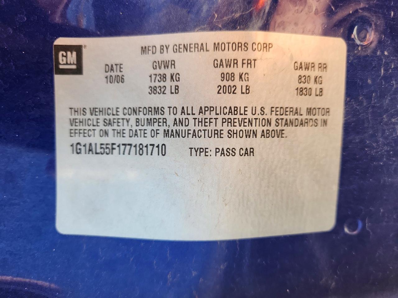 2007 CHEVROLET COBALT LT photo 23