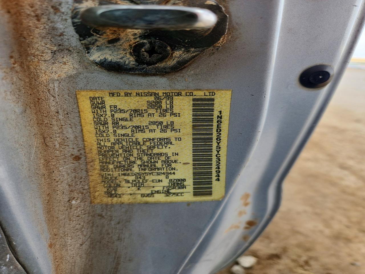 2000 NISSAN FRONTIER XE-V6 photo 34