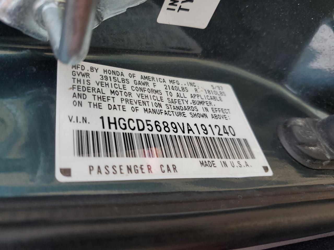 1997 HONDA ACCORD VALUE photo 23
