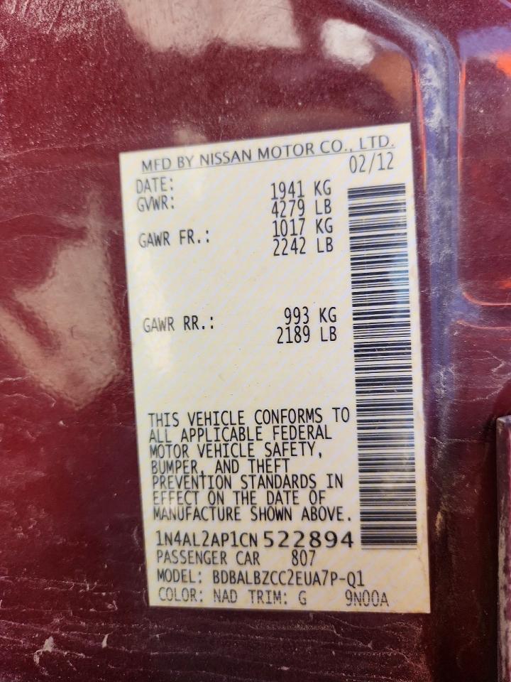 2012 NISSAN ALTIMA 2.5 photo 23