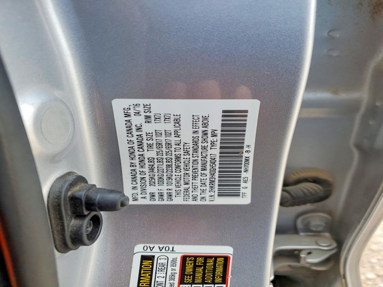 2016 HONDA CR-V SE photo 37