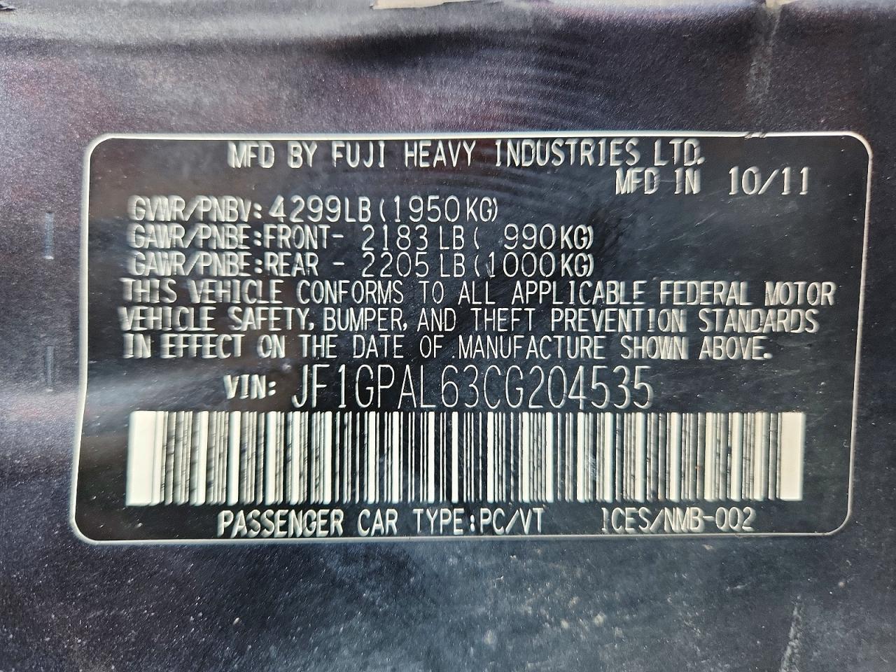2012 SUBARU IMPREZA SPORT PREMIUM photo 23